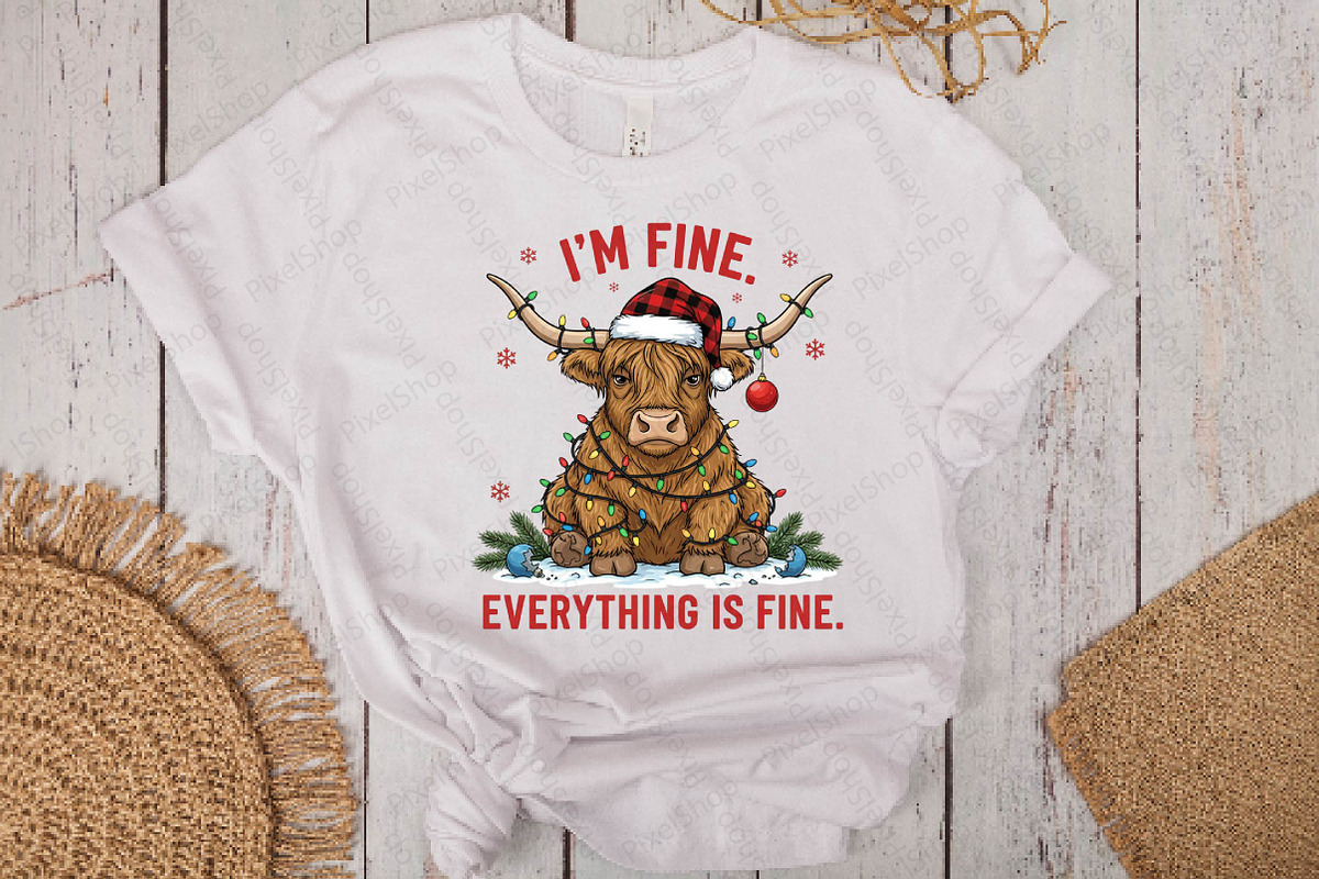 I'm Fine Everything is Fine Xmas Png, an Illustration by DreamPrint404 (Photo 6 of 7)