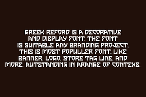 Greek Reford - Unique Typeface Font