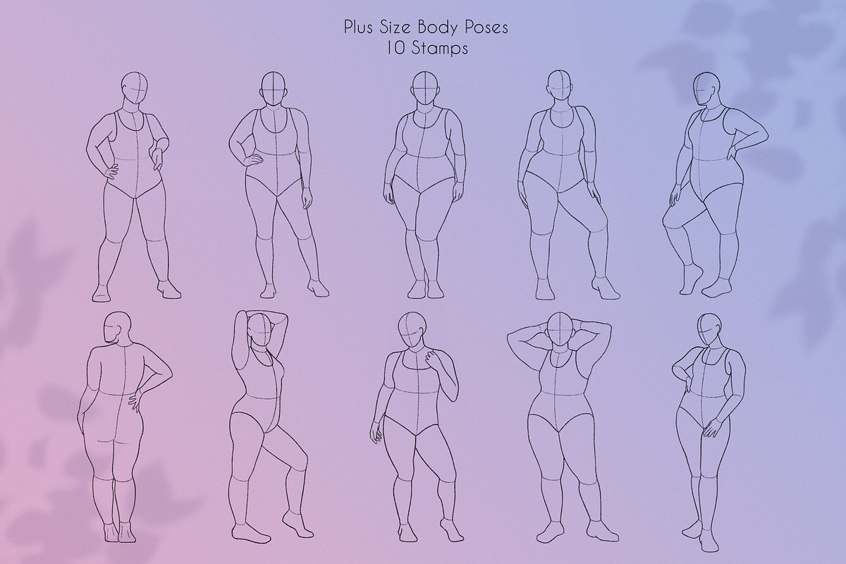 155 Procreate Female Poses Bundle, a Brush Add-On by SmuffizStudio (Photo 3 of 9)