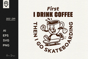 Retro Coffee Cup Character, a Graphic by shaondesigns