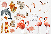 Beach summer watercolor clipart, a Seasonal Illustration by Artcard Watercolor (Thumbnail 5 of 14)