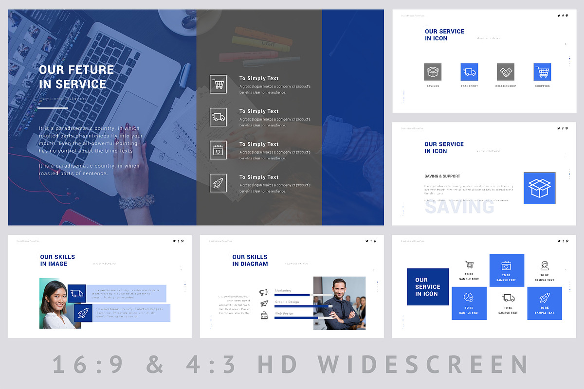 Minimal Bluish Powerpoint Template, a Presentation Template by ZAAS (Photo 6 of 13)