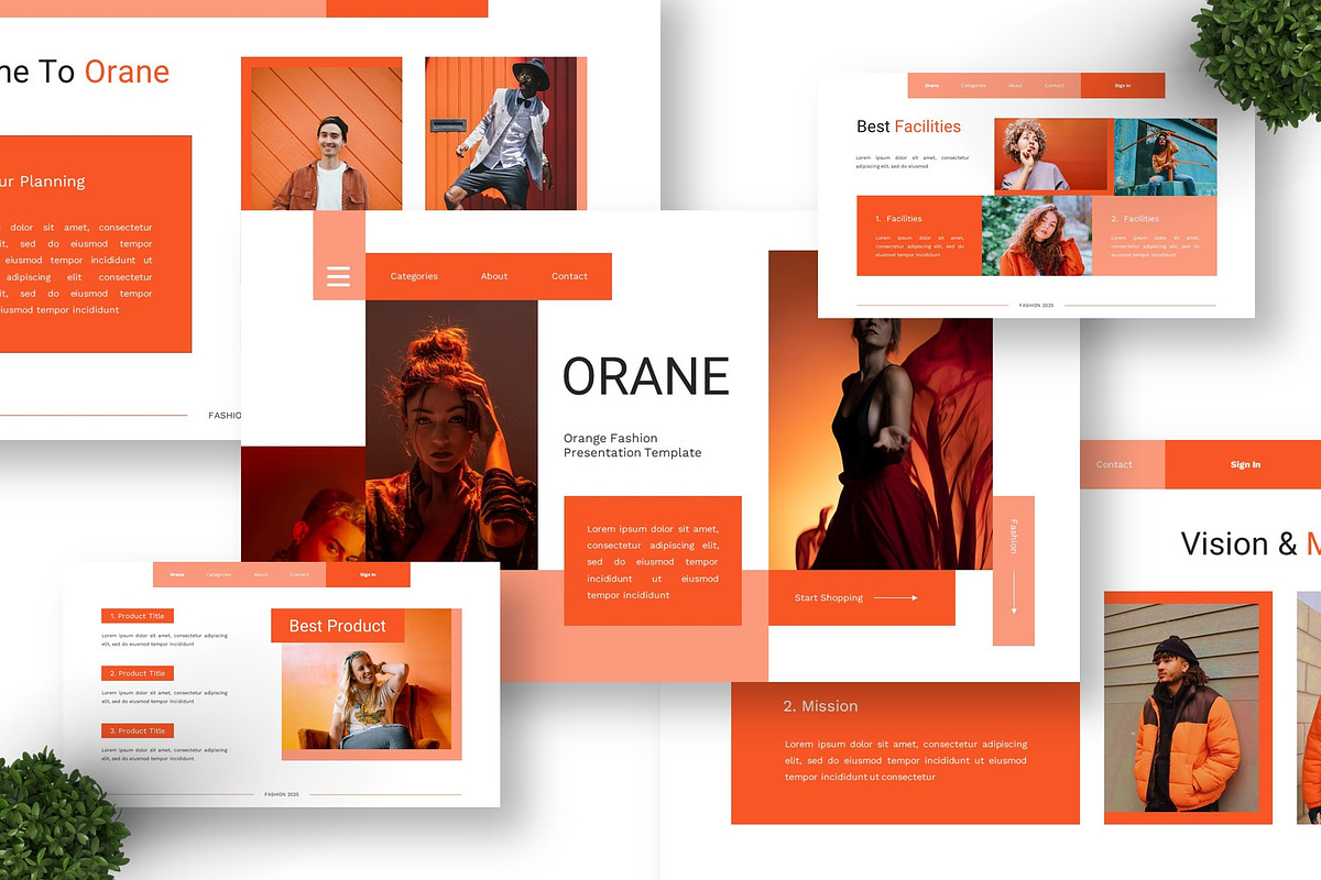 Orane - Orange Fashion Google Slide, a Presentation Template by Deepslide Studio (Photo 3 of 6)
