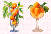 Apricots Watercolor Clipart, a Food Illustration by LekoArt (Thumbnail 8 of 10)