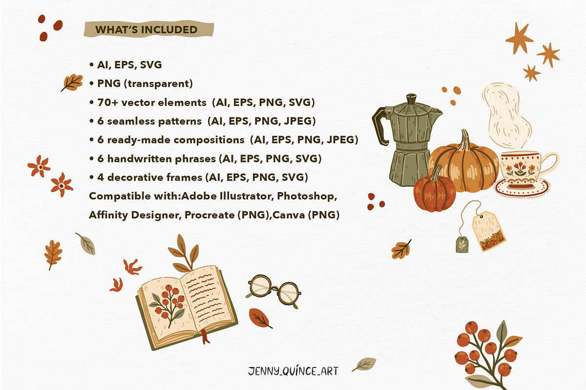 Cozy Autumn Rituals – Vector Clipart, a Decorative Illustration by Jenny Quince (Photo 12 of 12)