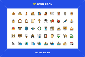 50 Egypt icons, an Icon by Wencory