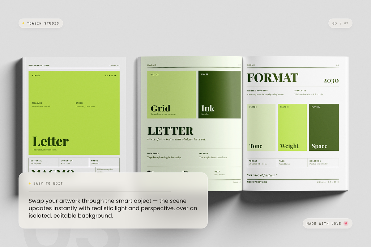 US Letter Magazine Mockup, a Books & Magazine Mockup by Toasin Studio (Photo 3 of 7)