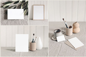 Neutral Linen Photo Mockups Bundle