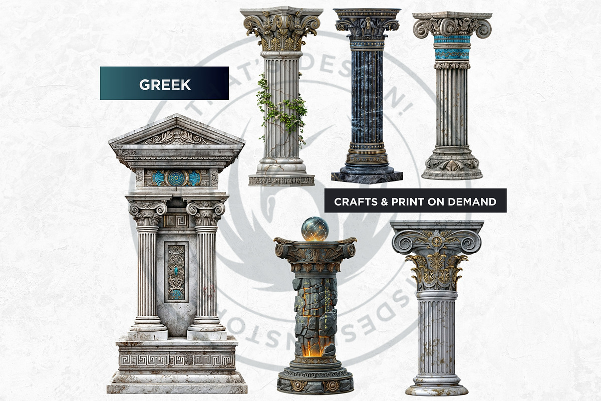 Fantasy Pillars & Monoliths Clipart, a Seasonal Illustration by ThatsDesignArt (Photo 6 of 10)