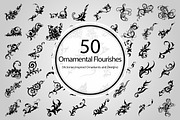50 Ornamental Flourishes (Vector), an Object Graphic by BIOWORKZ (Thumbnail 1 of 5)
