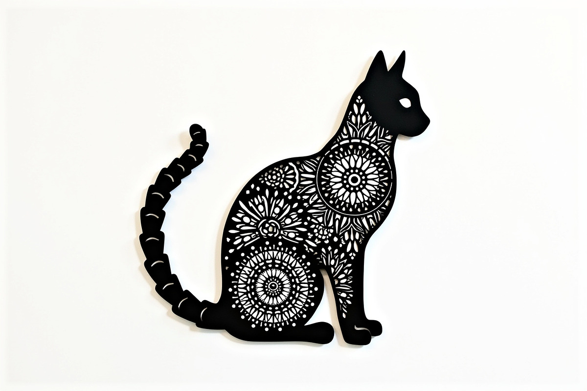 Ornate Cat Mandala Silhouette Design, an Illustration by Creativeshirt (Photo 5 of 13)