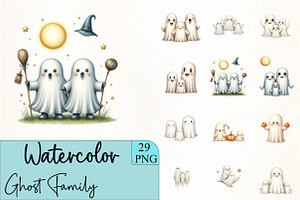 Ghost Family Clipart, an Illustration by CrexoraLab