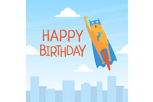 Birthday Party Banner Template with, an Animal Illustration by TopVectors