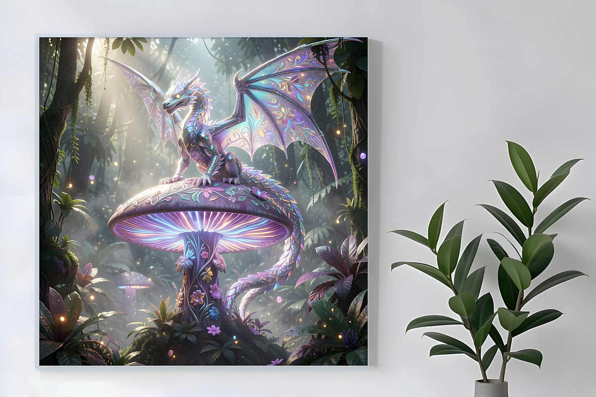 Crystal Dragon in Bio Iridescent, an Animal Illustration by Sharon Schwalbe (Photo 1 of 6)