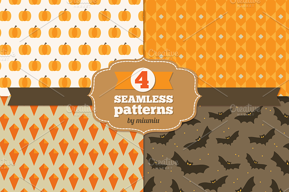 Halloween seamless patterns preview 3