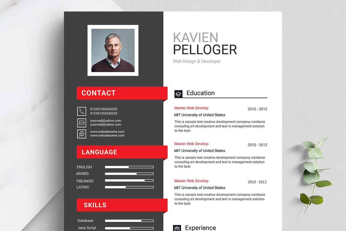 Professional Resume CV Template, a Resume Template by Blackcloud_Creations (Photo 5 of 8)