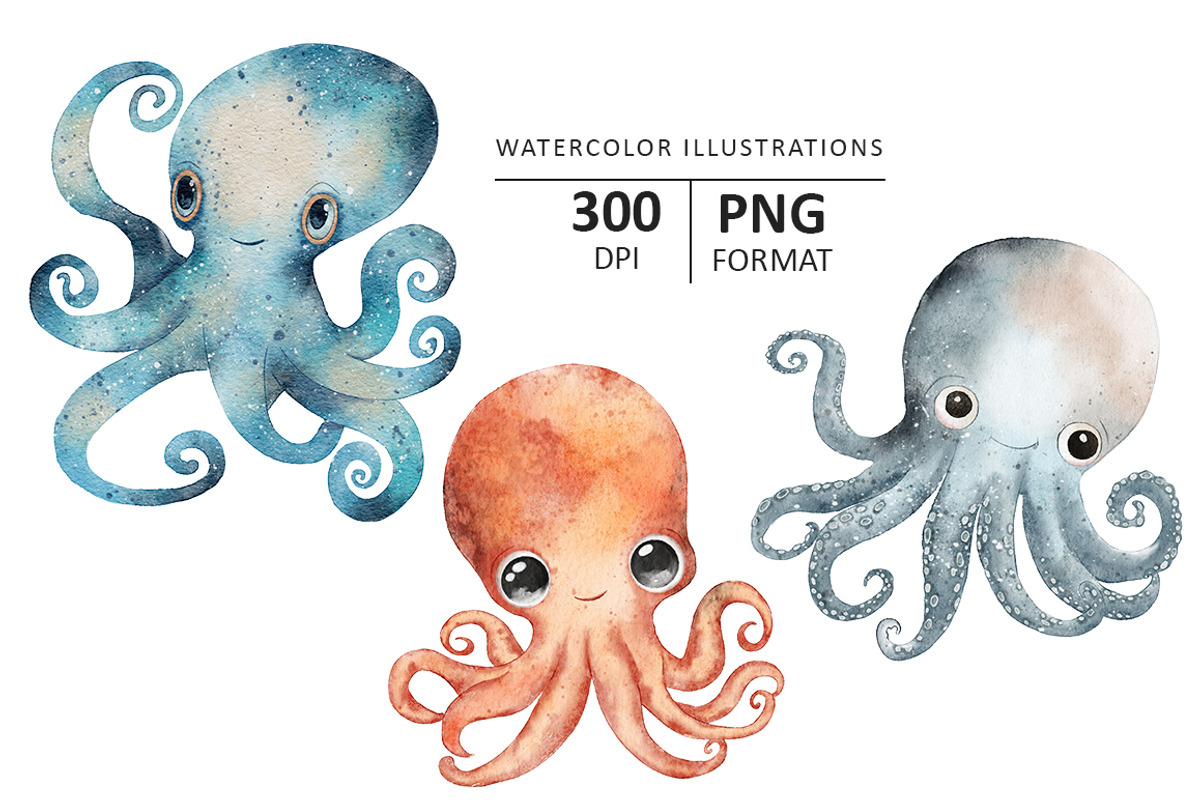 Octopus, Killer Whale and crab, an Animal Illustration by Evgeniia (Photo 4 of 4)