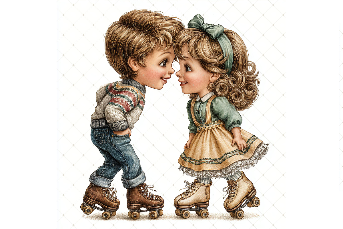 Roller Skating Couple Clipart JPG, a Person Illustration by Memories By Lea (Photo 13 of 18)