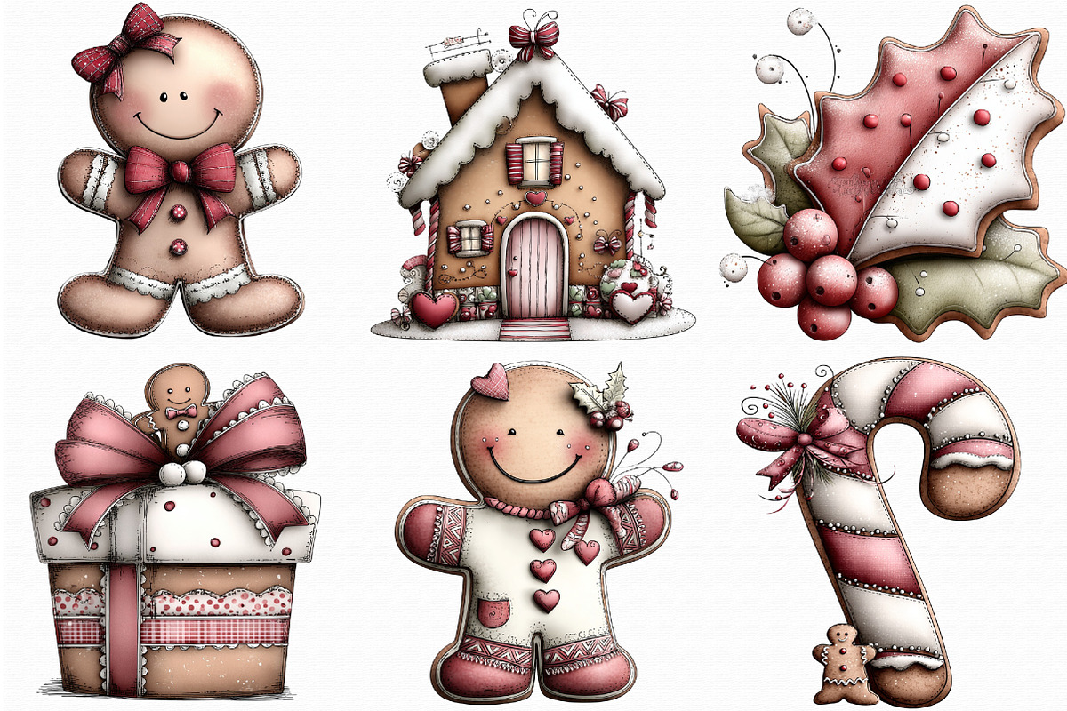 Christmas Gingerbread Cookies Clipar, an Illustration by Libby Wishes (Photo 3 of 8)