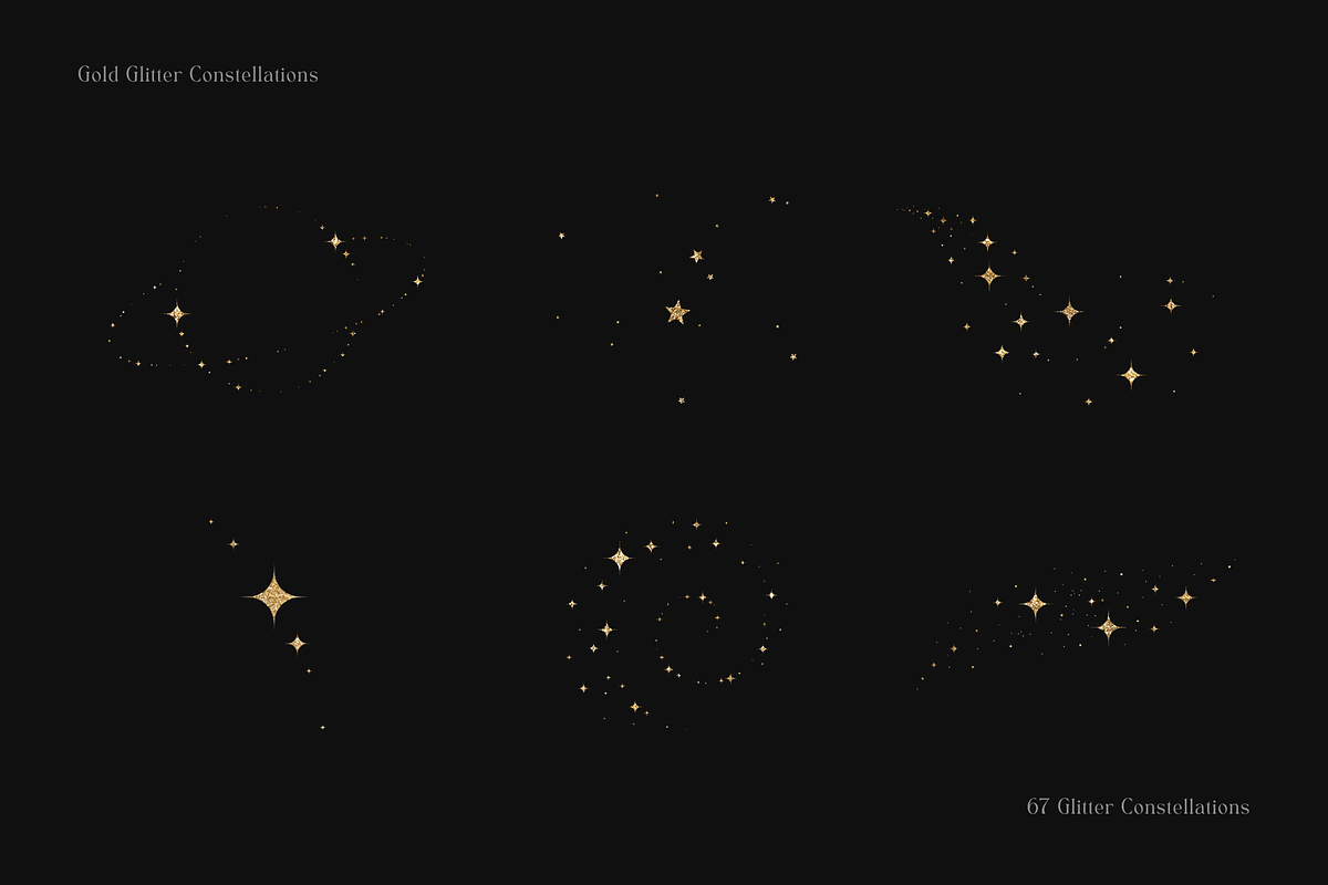 67 Gold Glitter Constellations, an Object Graphic by Ksuview (Photo 6 of 12)