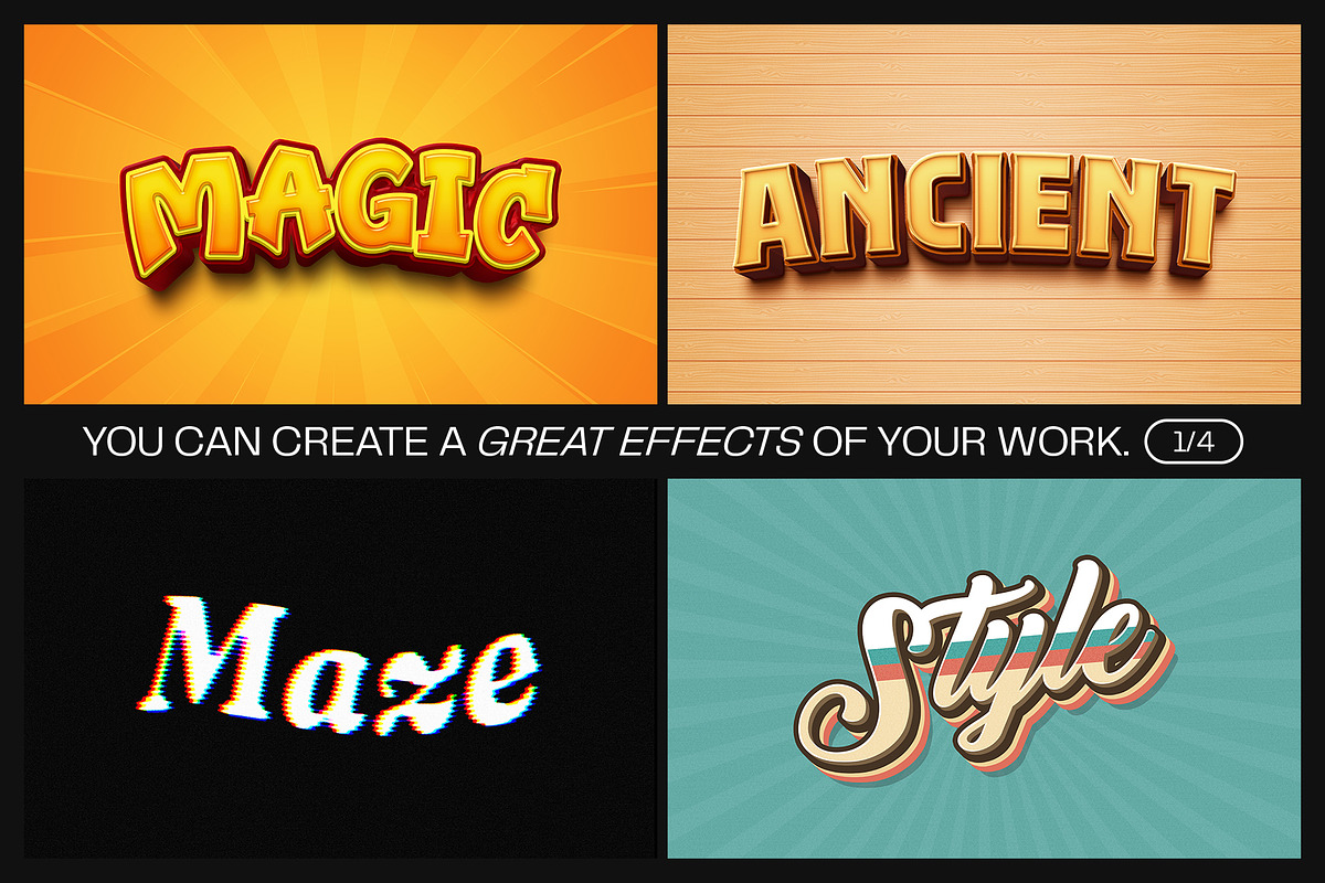 12 Text Effect Templates, a Layer Style Add-On by iDoodle Studio (Photo 3 of 6)