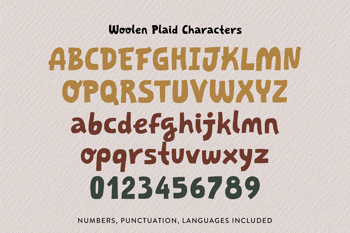WoolenPlaid Autumn Cozy Playful Sans, a Sans Serif Font by Struvictory.art (Photo 5 of 9)