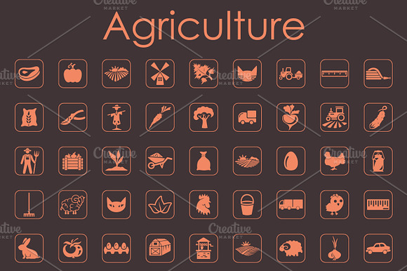 72 Agriculture Simple Icons