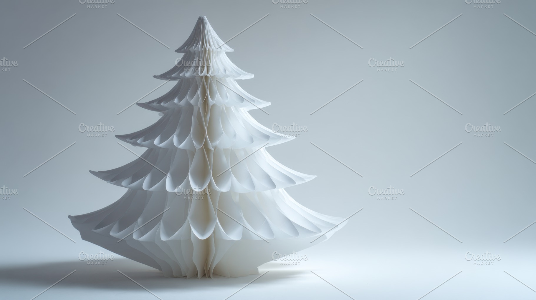 White paper tree for holiday decor, a Photo by Beautiful things