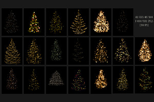 Christmas Tree Lights Bokeh Overlays