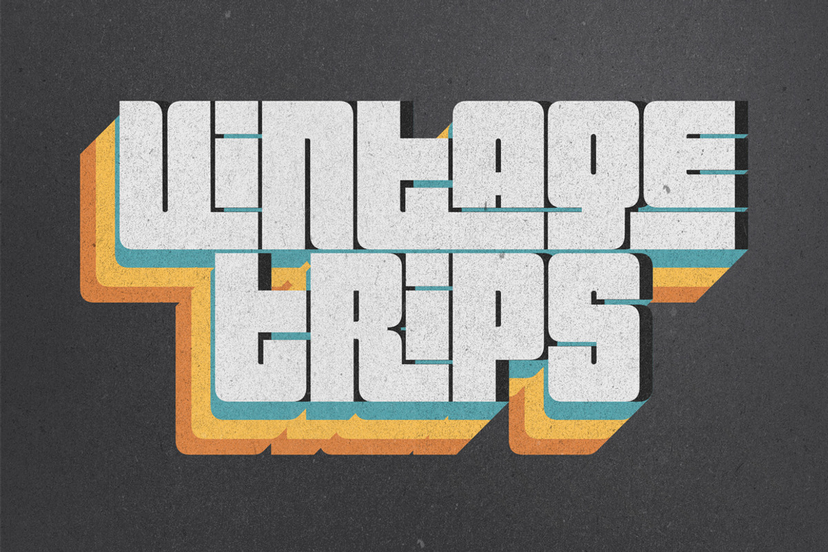 70s Text Effects for Photoshop, a Layer Style Add-On by Graphicdome (Photo 4 of 17)