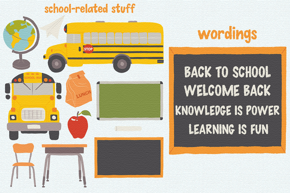 Back to school vector clipart, an Object Graphic by Trinibis (Photo 6 of 7)