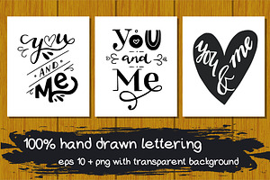 You And Me Lettering