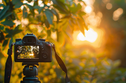 A camera positioned on a sturdy trip, a Photo by Iftikhar Alam