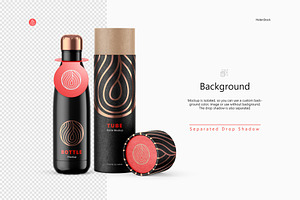 Thermos Bottle With Tube Mockup Set