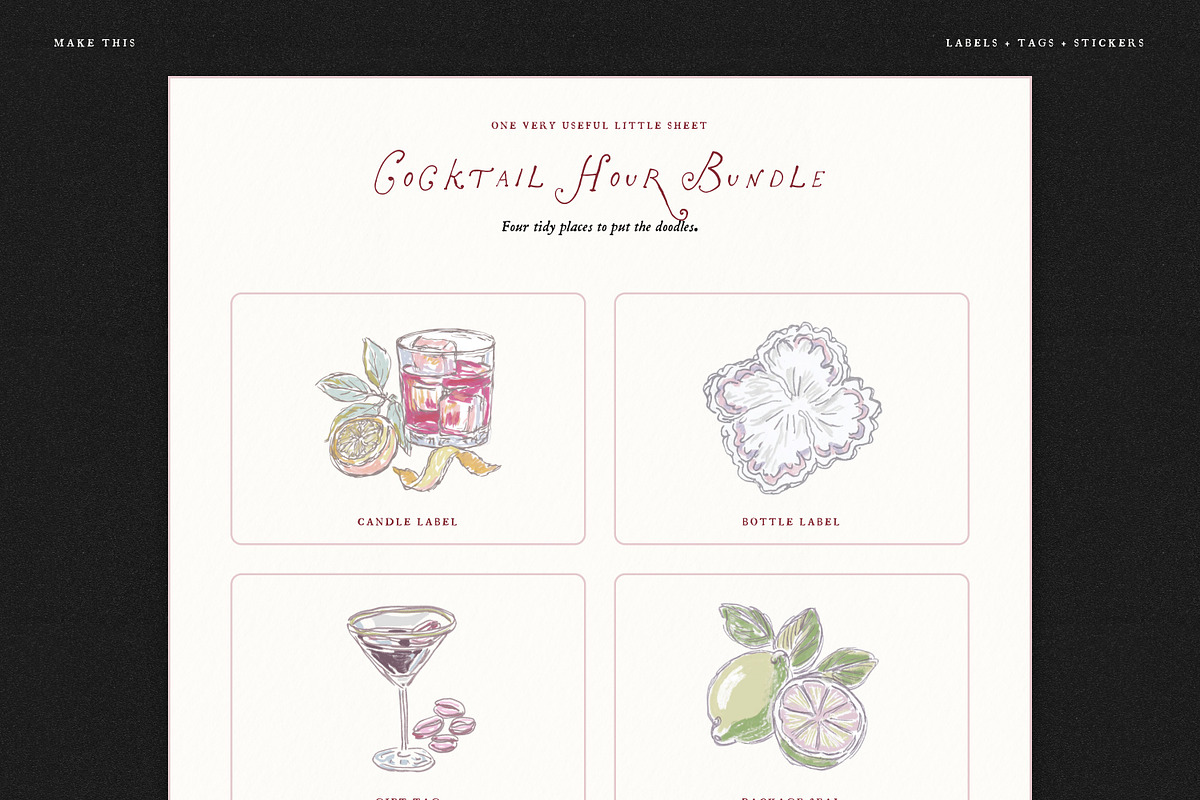 Wedding Cocktail Clipart, Bar Sign, a Food Illustration by The October Creative (Photo 12 of 16)