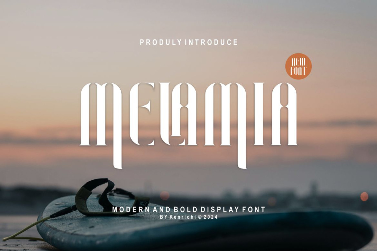 Melamia, a Serif Font by Kenrichi (Photo 1 of 7)