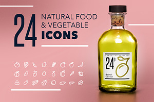 24 Natural Food Icons Pack