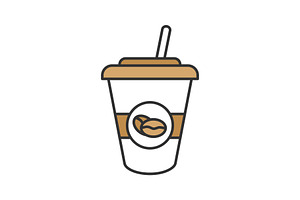 Iced Coffee Drink Color Icon