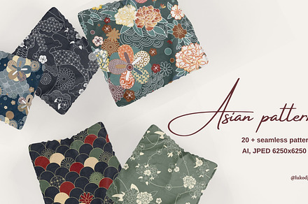 20+ Asian Patterns seamless vector, a Pattern Graphic by lukodje