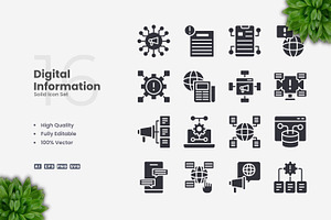 Digital Information Solid Icons