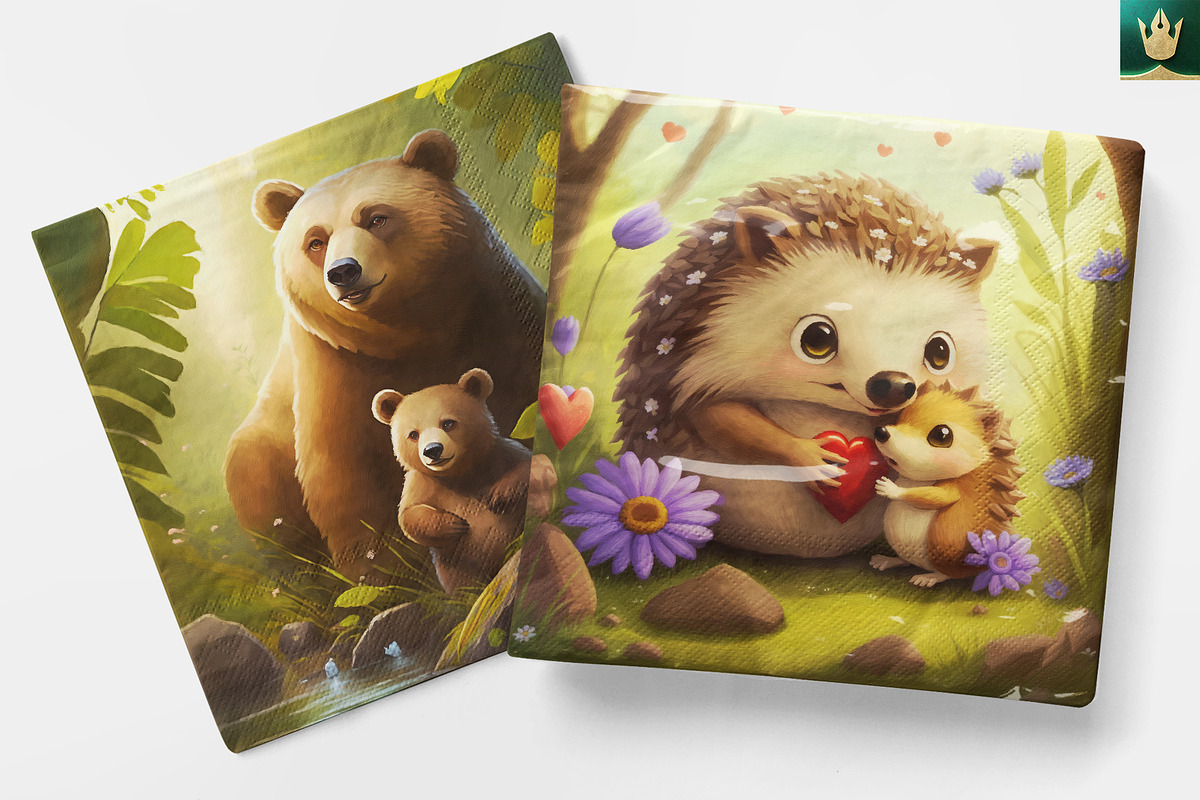 Mother and Baby Animal Art Prints, an Animal Illustration by pixaroma (Photo 8 of 15)