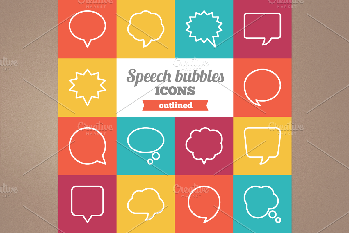 Outlined speech bubbles icons, an Outline Icon by miumiu
