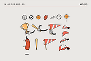 Sports Retro Mascot Creator Pack, a Sport Illustration by LEONFABRIPRO (Thumbnail 9 of 17)