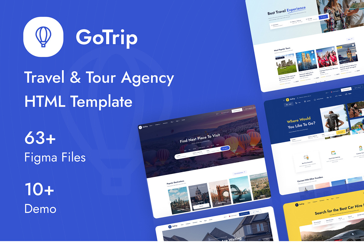 GoTrip — Travel Agency HTML Template, a HTML Template by CreativeLayerss (Photo 1 of 3)
