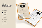 Realistic Restaurant Menu Card Mock, an Advertising Mockup by graphypix (Thumbnail 2 of 4)