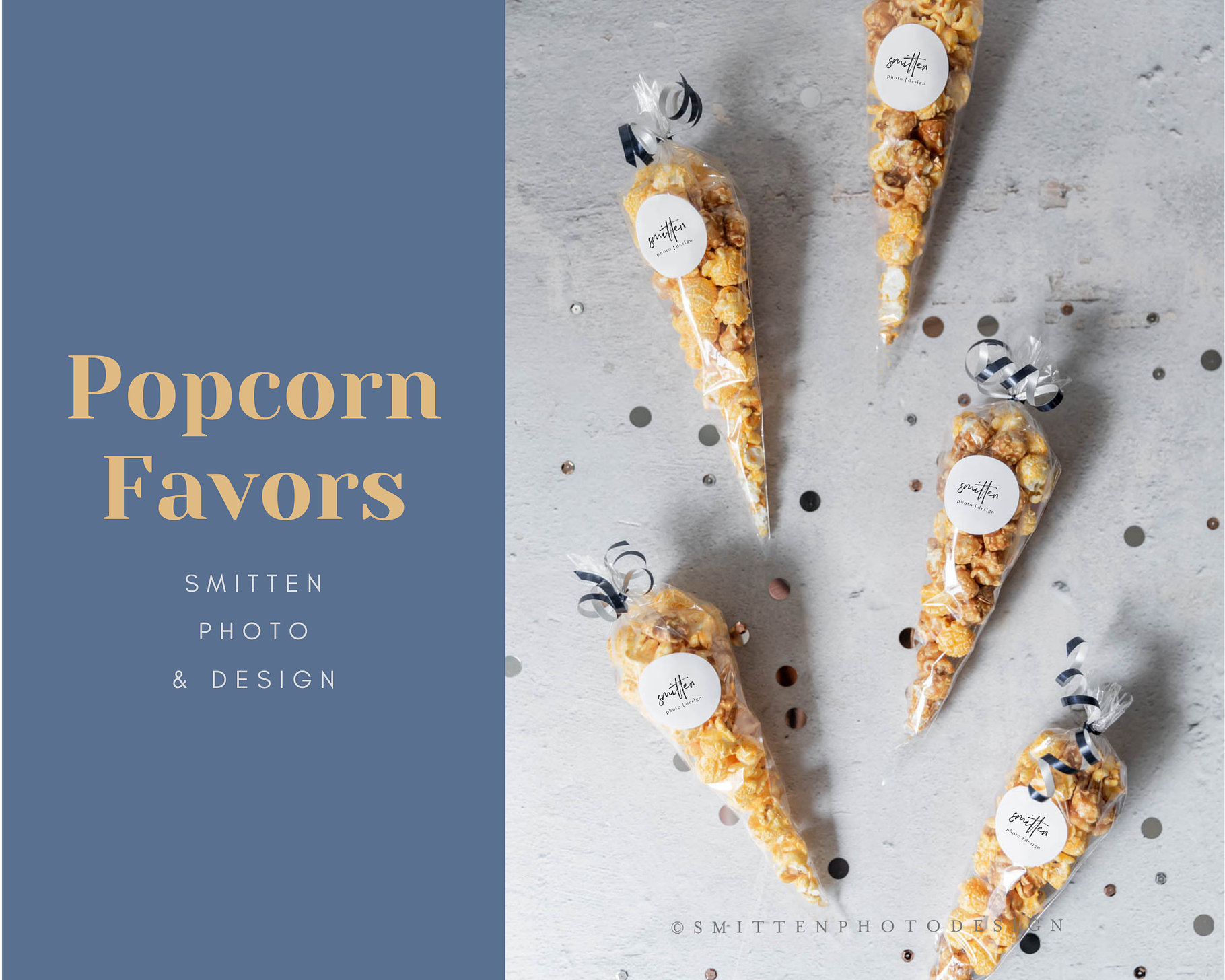 Popcorn label mockup featuring stock photography, styled stock photography, a Holiday Photo by Smitten Photo & Design