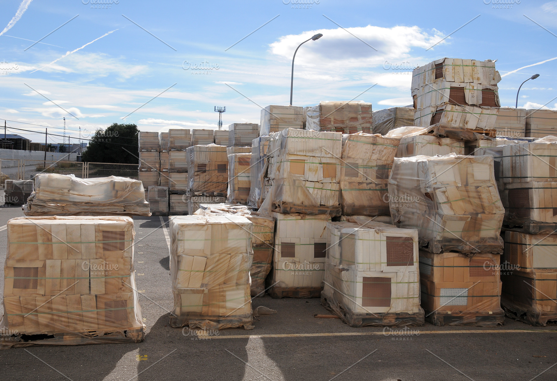 Ceramic Tile Pallets in Outdoor Storage Yard, an Industrial Photo by Davizro's Market