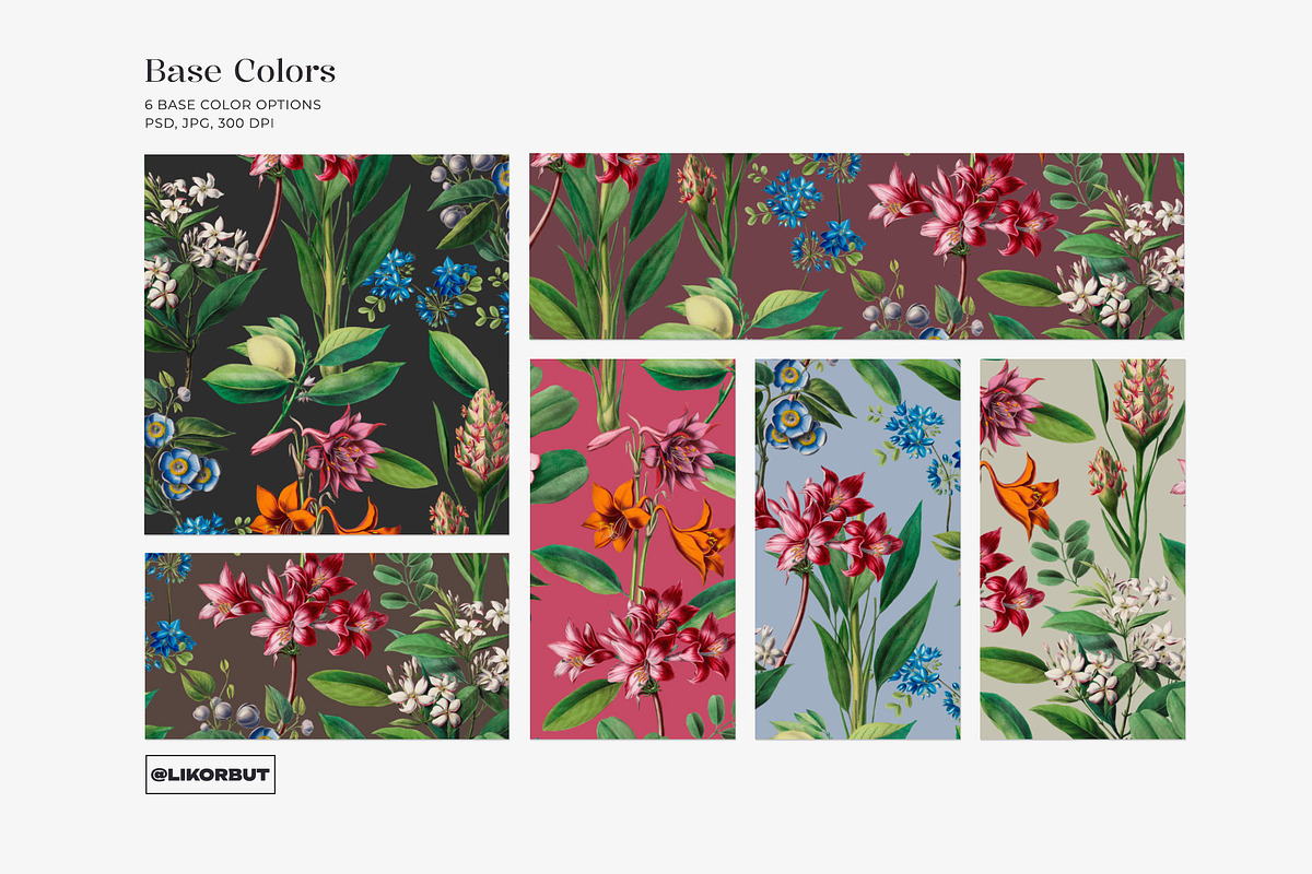 Exquisite Botanical Floral Pattern, a Pattern Graphic by likorbut (Photo 5 of 14)