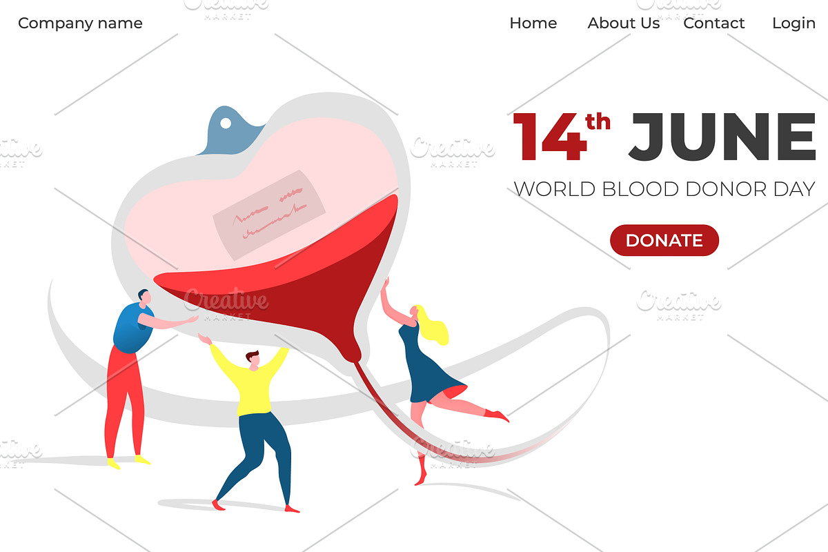 World donor day information landing, an Object Graphic by VectorsBang