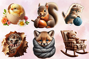 Watercolor Baby Animal Nursery Clipa, an Illustration by SVGArt (Thumbnail 2 of 8)
